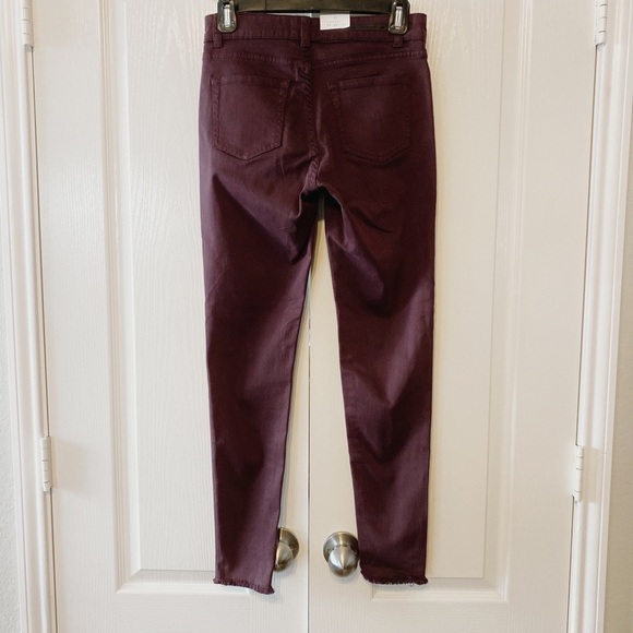 Caslon Woman’s Skinny Burgundy Raw Hem Size 24 - Picture 1 of 12